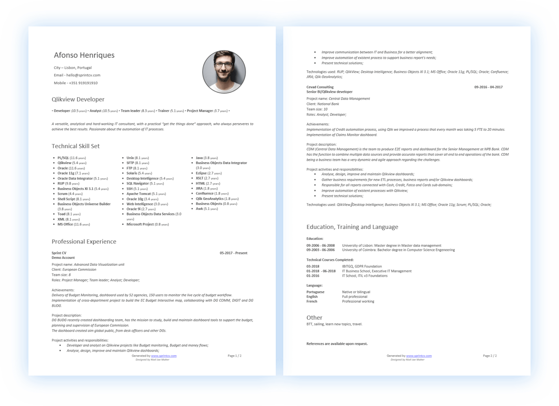 Proposed CV Template